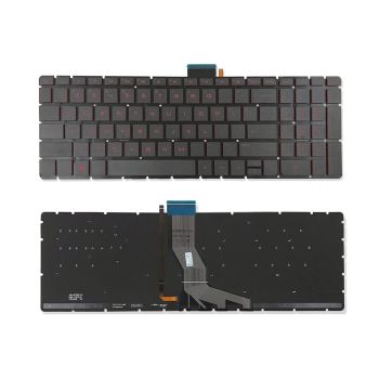 HP Pavilion 15-AB keyboard GR Backlit black-red(small enter)
